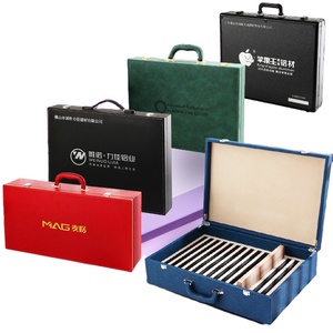 factory direct wholesale marble quartz glass tile sample leather box custom size wood PET sample display case bag package