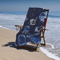 Serviette de plage et de bain unisexe pour adultes en polyester, motif bordé, douce, épaisse, séchage rapide, surdimensionnée 32x52 pouces