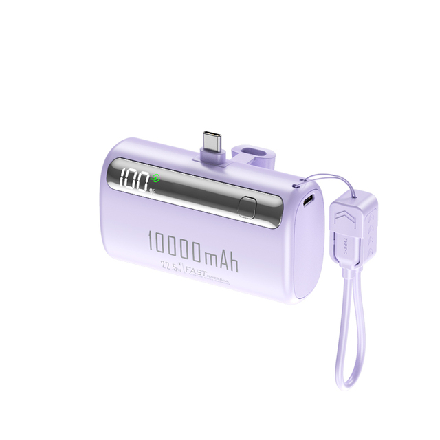 10000mAh Best Quality Power Bank Fast Charging PD20W Built in Cable Power Bank Mini Size Power Bank
