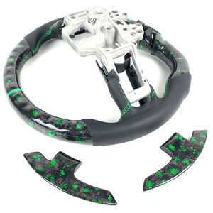 Volant de course en fibre de carbone forgée personnalisé pour <span class=keywords><strong>Ford</strong></span> Mustang Shelby GT350 GT500 Coupé 2015-2023 <span class=keywords><strong>V8</strong></span> Super Snake Mach1 - Product Image 2