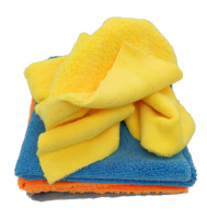 Serviette de detailing en microfibre orange, découpe ultrasonique sans bords, 40x40cm, 400gsm, anti-rayures, pour lavage auto et cuisine, fabriquée en Chine