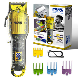 Tondeuse à cheveux professionnelle DSP 5800 tr/min, lame transparente, rechargeable par USB, écran numérique, usage en salon - Product Image 1