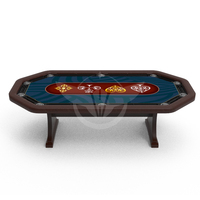 Table de poker octogonale en bois sur mesure YH - Table de poker professionnelle à double arc avec 10 porte-gobelets