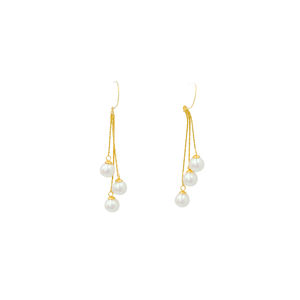 Pendientes de Perlas de Acero Inoxidable 316L con Baño de Oro PVD, Resistentes y Sostenibles, Estilo Colgante - Product Image 1