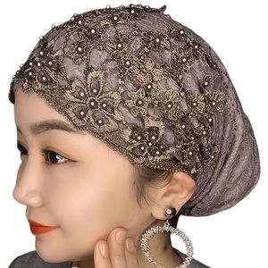 Pañuelo para la cabeza musulmán para mujer, de encaje, transpirable y ecológico, estilo islámico de Oriente Medio, apto para todas las estaciones. - Product Image 1