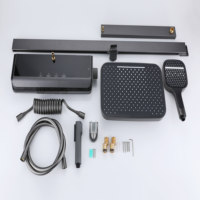 Ensemble de douche thermostatique de luxe EIOIOL en laiton avec mitigeur pluie, finition brossée, personnalisable OEM/ODM, pour appartement