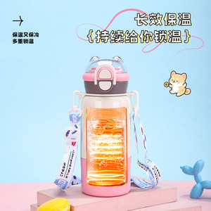 Stainless Steel Insulated Water <b>Bottle</b> 304 With Pop Up Straw Portable For Travel And Outdoor Use - Product Image 5