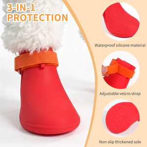 Waterproof Silicone Dog Boots Anti-slip Sole Adjustable Dog <strong>Shoes</strong> Outdoor <strong>Pet</strong> Dog Paw Protectors Rain Snowy Boots <strong>Shoes</strong> - Product Image 2