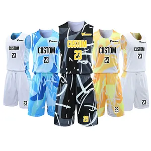 Oem Custom Sublimatie Omkeerbaar Basketbal Jersey Short Shirt Mannen Basketbal Dragen Snel Droog Training Team Basketbal Uniform