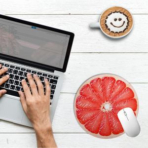 Factory Custom Logo Size Round Mousepad Funny Fruit Mouse Pad Cool Promotion Gifts Mouse Mat with Sublimation Print Stitch <b>Edges</b> - Product Image 2
