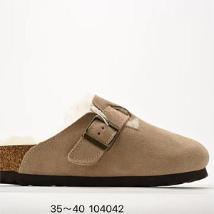 Sandales plates en fourrure douillette d'<span class=keywords><strong>hiver</strong></span> pour femmes, style <span class=keywords><strong>Birkenstock</strong></span>, semelle épaisse, chaussures de plateforme, pantoufles - Product Image 2