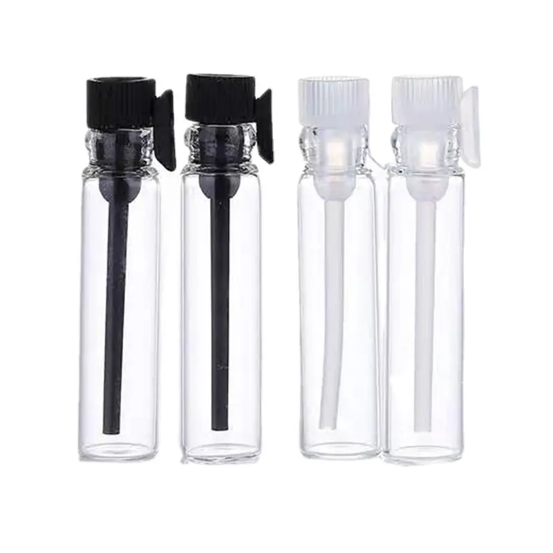 Mini 0,5 ml 1mL 2ml 3ml frasco de vidrio vacío botellas de probador de perfume cosmético con tapón de palo