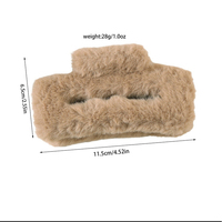 HC40131 personnalisé carré requin cheveux griffe en peluche rectangulaire creux fille cheveux accessoires couleur unie géométrique Simple pince à cheveux