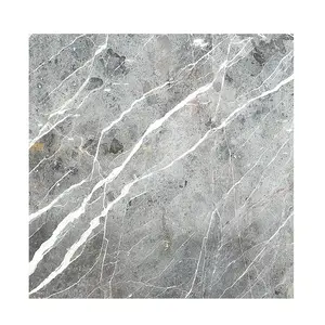Hot Sale Grey Natural Stone Slab Flooring Tile Carso Gray Marble with White Veins