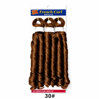 Extensions de tresses synthétiques French Curl au crochet, 3X 22 pouces 205g, ondulations lâches, fibre haute température