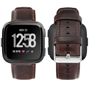 Coolyep cinturino per cinturino in pelle Pull-up di ricambio di marca di lusso compatibile per fitbit Versa 12