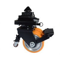 Roda Kontainer Pengangkut Beban Berat 3-5 Ton Berbahan Baja Poliuretan dengan Pemasangan Samping, Rem Total Lock, Roda Datar, dan Peredam Kejut