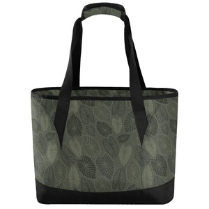 Fashion 36 Can Custom Design Kalo Leaf Hawaiian Print Insulated Grocery Bags Tote Cooler Bag with Shoulder Strap - Product Image 1