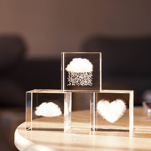 공장 도매 하이 퀄리티 K9 크리스탈 큐브 사용자 정의 3D 레이저 크리스탈 유리 사진 프레임 큐브 - Product Image 5
