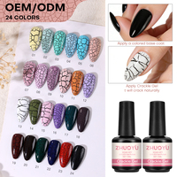 Vernis à ongles professionnel en gel effet craquelé, vernis UV personnalisé avec logo, laque à ongles magnétique craquelée, kit de vernis à ongles en gel