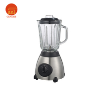 Mixeur de Table Deluxe en Acier Inoxydable avec Bol en Verre 600W, 2 Vitesses, 6 Lames, pour Smoothies et Glace Pilée, Anti-fuite, Usage Domestique et Hôtelier