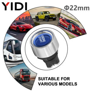 22mm 자동차 엔진 시동 점화 키리스 LED 푸시 버튼 스위치 12V 50A 3 핀 SPST 순간 시동 스위치 켜기 빨강/녹색/파랑 - Product Image 4