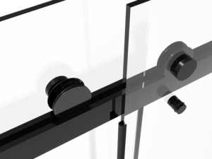 Cabine <span class=keywords><strong>de</strong></span> <span class=keywords><strong>douche</strong></span> <span class=keywords><strong>coulissante</strong></span> noire mate avec rail supérieur |   Verre trempé <span class=keywords><strong>de</strong></span> 8 mm |   Design minimaliste moderne - Product Image 4