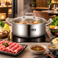 Marmite à soupe simple en acier inoxydable 3 plis One Piece pour Shabu Shabu, usage domestique et professionnel