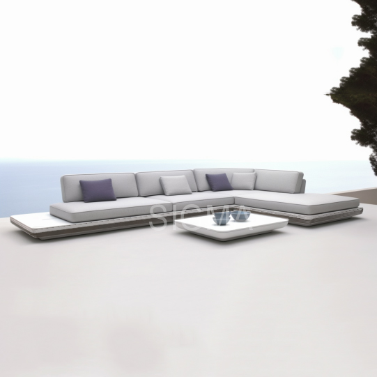Luxury Outdoor Garden Aluminum Sofa Set Furniture Fabric Outdoor Sofa Set