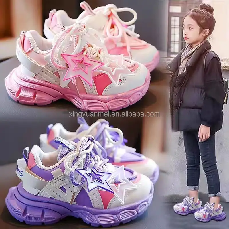 Calçados esportivos infantis de couro personalizados para meninas e meninos, calçados casuais da moda para bebês e bebês, calçados casuais para crianças