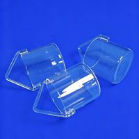Bécher en quartz transparent sur mesure de haute qualité, sans ozone, services de cintrage, soudage et découpe, prix de gros