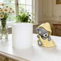 Moule en silicone 3D pour bougie aromatique en forme d'ours, moule en résine pour bougie en forme d'ours de dessin animé, moule en gypse pour animal mignon, pour cadeau de Saint-Valentin DIY