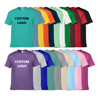 T-shirt pour homme en coton 100% respirant et doux, 210 GSM, coupe classique, imprimé en gros sur mesure DTF, DTG, sérigraphie et impression en relief, 16 couleurs