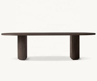 Vente directe d'usine de haute qualité table à manger rectangulaire minimaliste française base en chêne massif