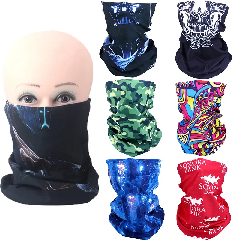 Nhà Máy Tùy Chỉnh Thiết Kế In Logo Tái Chế Rpet Bandana Liền Mạch Ống Bandana Khăn Mặt Bìa Cổ Gaiter Cho Thể Thao