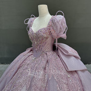 Abiti Quinceañera, Vestito da Ballo Principessa con Applicazioni Ricamate, Vita Naturale, Colore Caramella, Elegante Abito da Ballo per 15-16 Anni Lsmc56 - Product Image 4