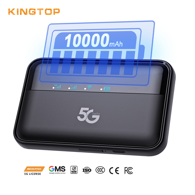 Factory ODM 5G Esim Mobile Router & Pocket Modem with VPN 300Mbps 5G/2.4G Wi-Fi 10000mAh Long Battery Life SIM Card Slot