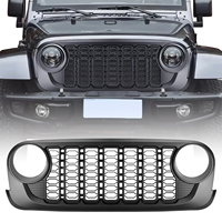 Calandre avant de voiture en maille noire de style JL pour Jeep Wrangler JK 2007-2017