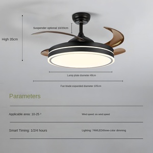 Le ventilateur de plafond mené blanc chaud de salon à télécommande de style moderne allume 36 42 pouces garantie de 5 ans - Product Image 4