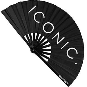 Customized Rainbow Large Bamboo Folding Rave Hand Fan - Product Image 1