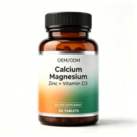 Comprimés de Calcium, Magnésium, Zinc et Vitamine D3 OEM ODM – Complément Quotidien pour la Nutrition Osseuse – 60 Comprimés