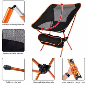 Silla plegable de Metal ultraligera, diseño moderno, con bolsa de transporte - Product Image 3