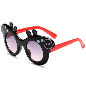 Vente en gros de lunettes de soleil pour enfants, garçons et filles, avec logo personnalisé, anti-UV, mignonnes, dessinées, en forme de cochon, tendance, colorées, UV400 - Product Image 6