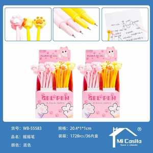 Cat Paw Gel Pen 0.5mm Rounded Tip Writing Supply School Office Use - Product Image 3