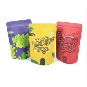 3.5g đứng lên túi Mylar với <span class=keywords><strong>Ziplock</strong></span> chống trẻ em xé notch tùy chỉnh mùi Túi tùy chỉnh túi bao bì Logo - Product Image 2