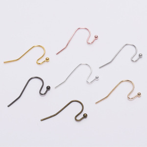 Crochets d'oreille perlés en métal, composants de bijoux pour la fabrication de boucles d'oreilles, forme goutte, plaqués, sac de 100 pièces AC0348 - Product Image 1