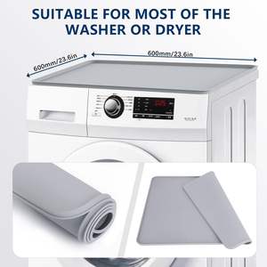Tapis de séchage en silicone pour <span class=keywords><strong>linge</strong></span> <span class=keywords><strong>60</strong></span> x <span class=keywords><strong>60</strong></span> <span class=keywords><strong>cm</strong></span>, antidérapant, protection supérieure pour <span class=keywords><strong>lave</strong></span>-<span class=keywords><strong>linge</strong></span>/séchoir, gris - Product Image 3