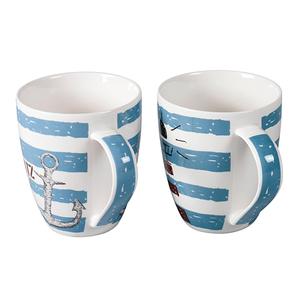 Kaffeebecher maritim heimathafen/ankerplatz porzellan sortiert 470มล. 11,5ซม. Ø10cm blau/weiβ - Product Image 2