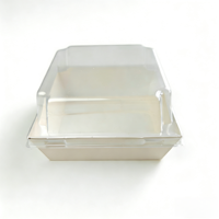 Boîte à gâteau en carton autoportante transparente personnalisable de qualité alimentaire avec base blanche