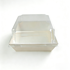 Disposable Food-Grade Customizable Clear Flip Top <strong>Cake</strong> <strong>Box</strong> with <strong>White</strong> Base - Product Image 3